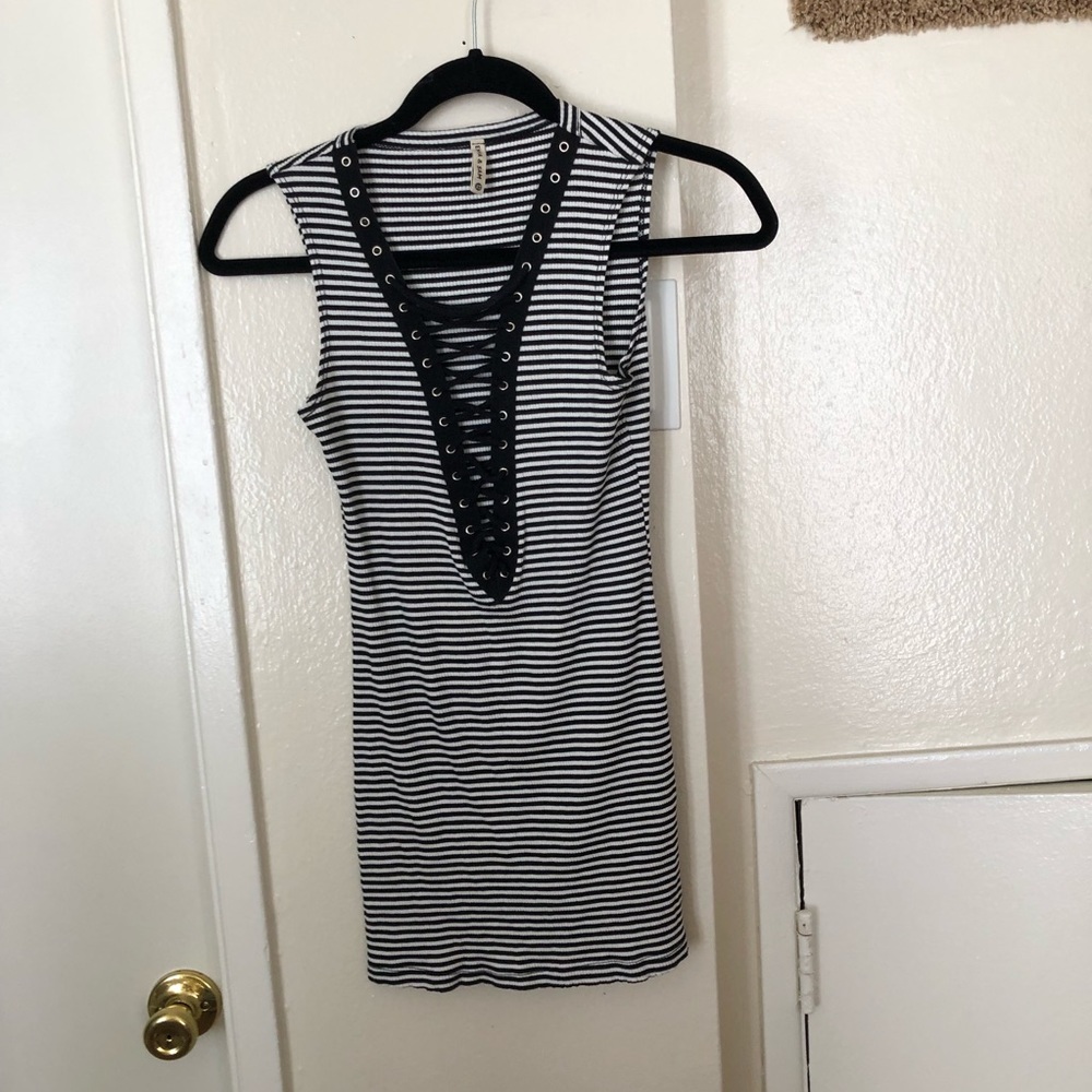 Emma and Sam black and white stripe tank